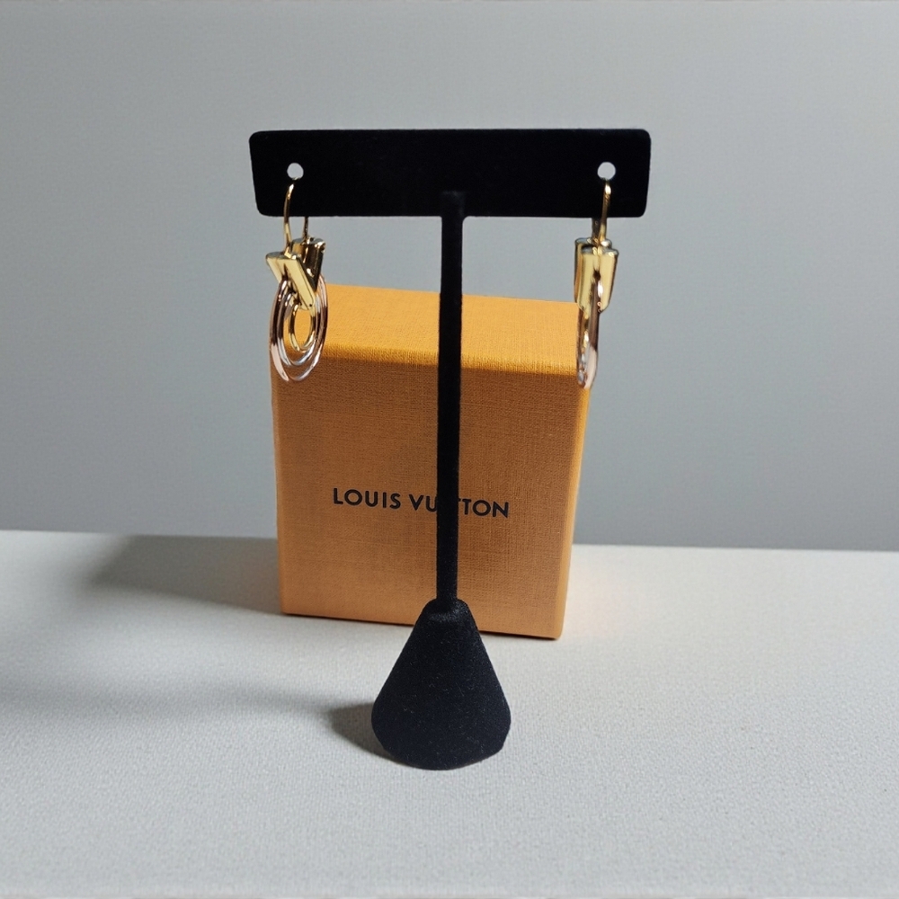 Louis Vuitton 3 color Gold rose gold and  Silver Earrings - Picture 4 of 6
